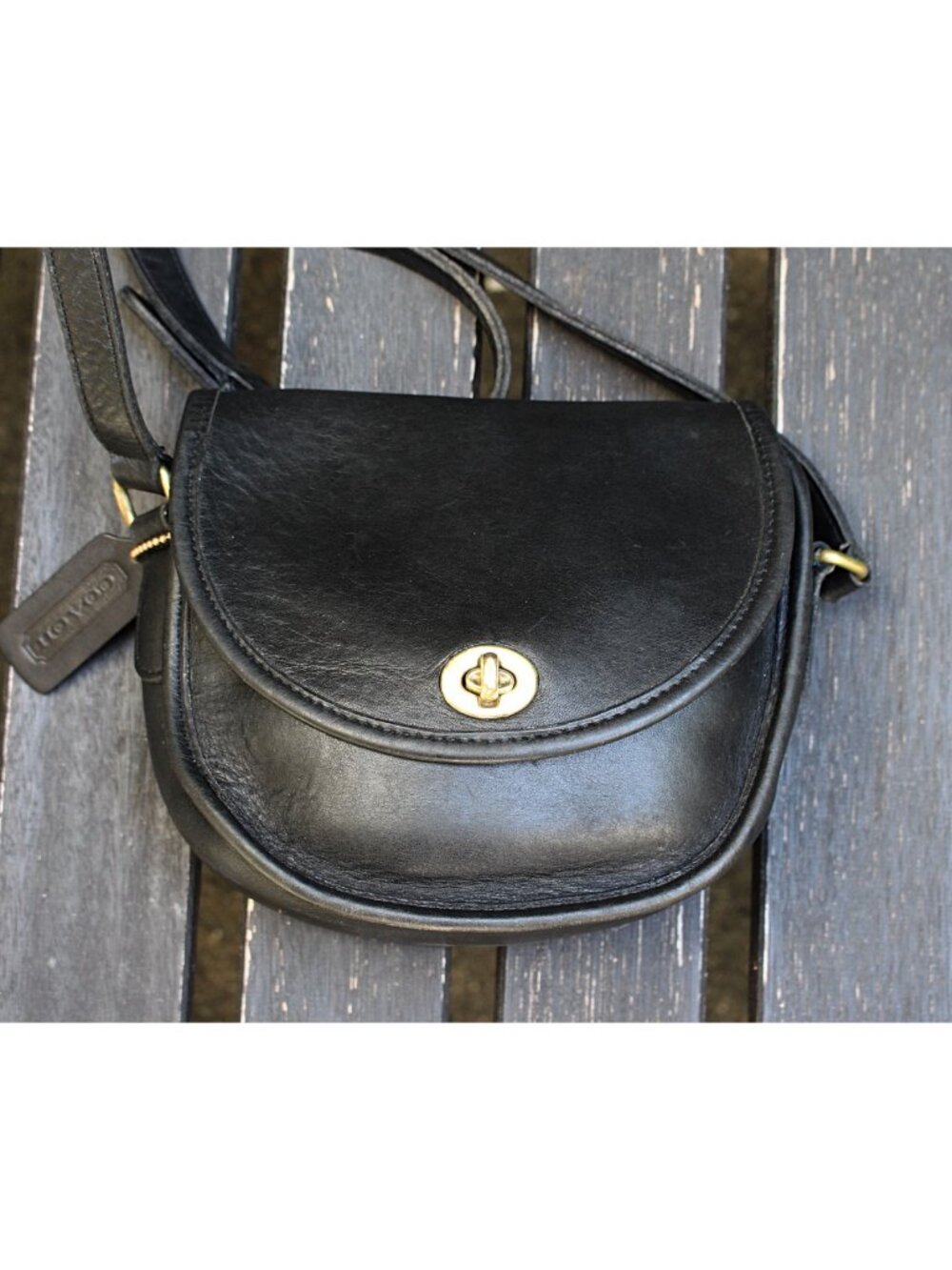 Coach Vintage - Watson Crossbody Bag 9981 in Black, USA 1995 + Hangtag - Picture 13 of 16